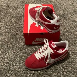 Red suede Rare Nike Cortez size 9
